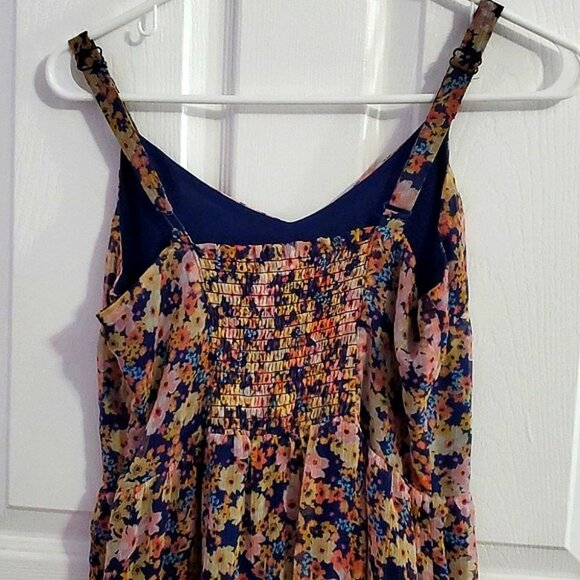 Rachel Zoe Boho Floral Smocking Tiered Layered Spring Maxi Dress - Picture 6 of 12